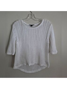 THEYSKENS' THEORY | Mesh Sweater Cropped White Sz L